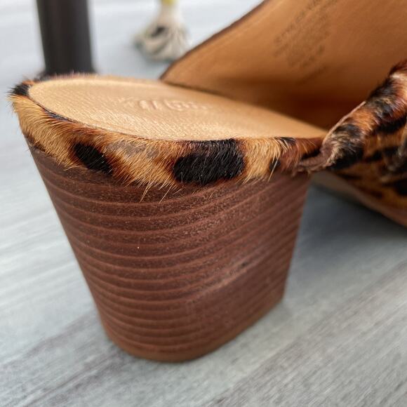 Madewell HARPER MULE Shoe Women’s Size 8 Leopard Calf Hair Stacked 3” Block Heel - Picture 11 of 12